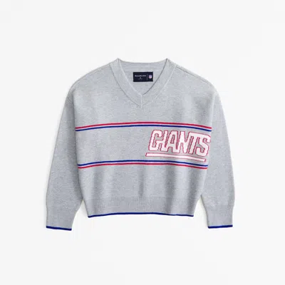 Abercrombie & Fitch New York Giants Luxeloft V-neck Sweater In Gray