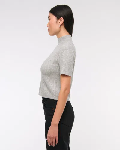 Abercrombie & Fitch Lurex Mockneck Sweater Tee In Green