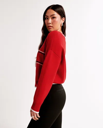 Abercrombie & Fitch San Francisco 49ers Luxeloft V-neck Sweater In Red