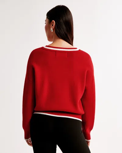 Abercrombie & Fitch San Francisco 49ers Luxeloft V-neck Sweater In Red