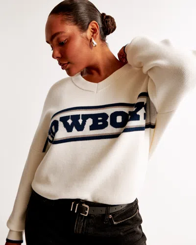 Abercrombie & Fitch Dallas Cowboys Luxeloft V-neck Sweater In White