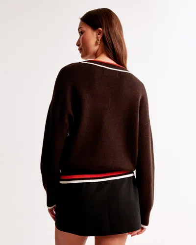 Abercrombie & Fitch Cleveland Browns Luxeloft V-neck Sweater In Black