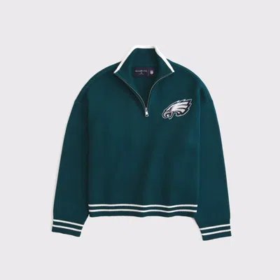 Abercrombie & Fitch Philadelphia Eagles Luxeloft Half-zip In Green