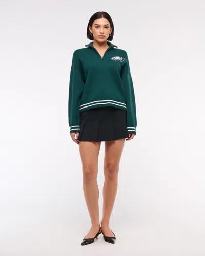 Abercrombie & Fitch Philadelphia Eagles Luxeloft Half-zip In Green