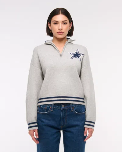 Abercrombie & Fitch Dallas Cowboys Luxeloft Half-zip In Gray