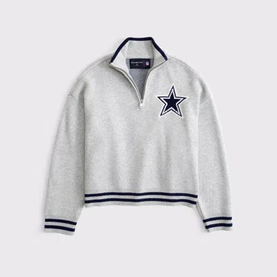 Abercrombie & Fitch Dallas Cowboys Luxeloft Half-zip In Gray