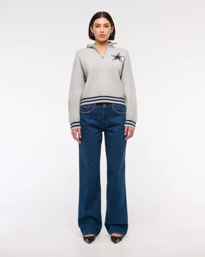 Abercrombie & Fitch Dallas Cowboys Luxeloft Half-zip In Gray