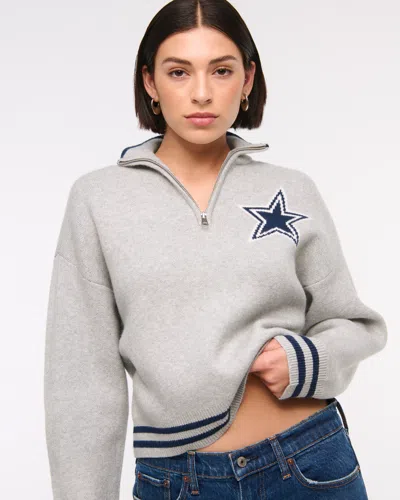 Abercrombie & Fitch Dallas Cowboys Luxeloft Half-zip In Gray