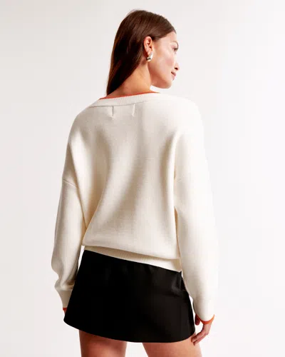Abercrombie & Fitch Cincinnati Bengals Luxeloft V-neck Sweater In White