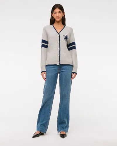 Abercrombie & Fitch Dallas Cowboys Luxeloft Cardigan In Gray
