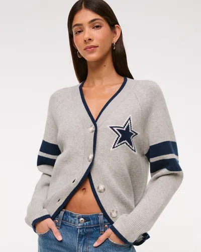 Abercrombie & Fitch Dallas Cowboys Luxeloft Cardigan In Gray