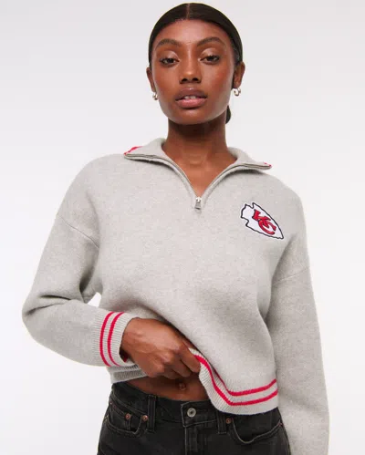 Abercrombie & Fitch Kansas City Chiefs Luxeloft Half-zip In Gray