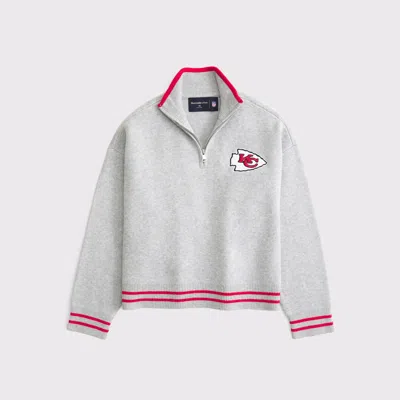 Abercrombie & Fitch Kansas City Chiefs Luxeloft Half-zip In Gray