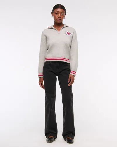 Abercrombie & Fitch Kansas City Chiefs Luxeloft Half-zip In Gray