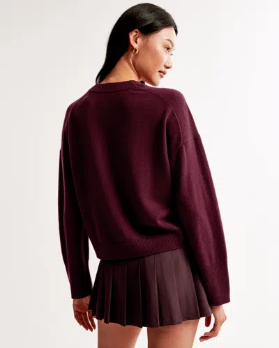 Abercrombie & Fitch Cashmere Crew Sweater In Red