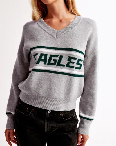Abercrombie & Fitch Philadelphia Eagles Luxeloft V-neck Sweater In Multi