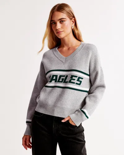 Abercrombie & Fitch Philadelphia Eagles Luxeloft V-neck Sweater In Multi