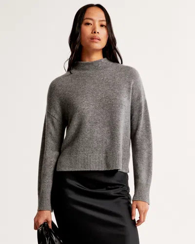 Abercrombie & Fitch Cashmere Mockneck Sweater In Gray