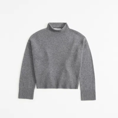 Abercrombie & Fitch Cashmere Mockneck Sweater In Gray