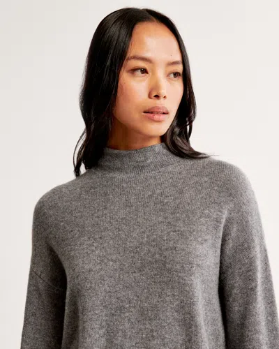 Abercrombie & Fitch Cashmere Mockneck Sweater In Gray