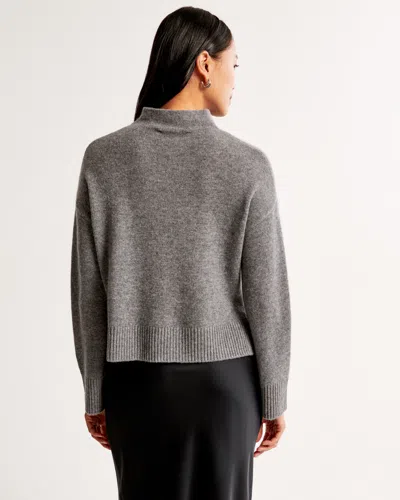 Abercrombie & Fitch Cashmere Mockneck Sweater In Gray