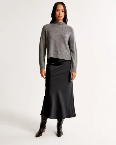 Abercrombie & Fitch Cashmere Mockneck Sweater In Gray