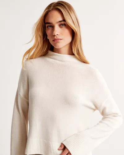 Abercrombie & Fitch Cashmere Mockneck Sweater In White