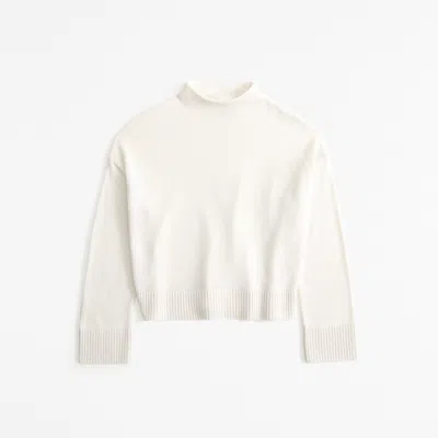 Abercrombie & Fitch Cashmere Mockneck Sweater In White