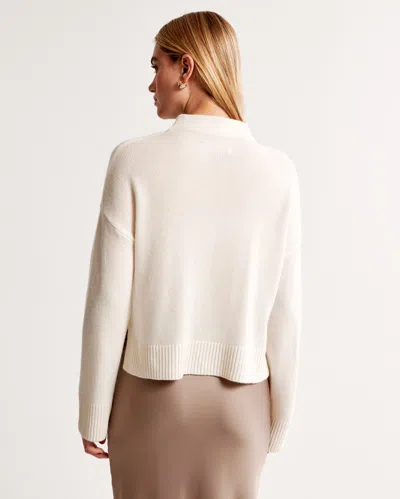 Abercrombie & Fitch Cashmere Mockneck Sweater In White