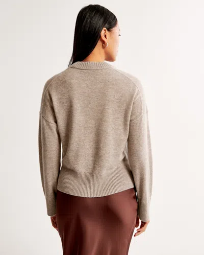 Abercrombie & Fitch Cashmere Crew Sweater In Brown
