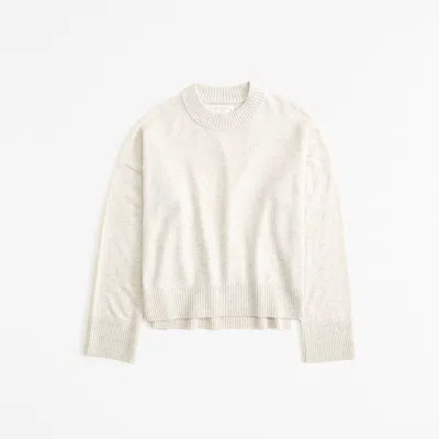 Abercrombie & Fitch Cashmere Crew Sweater In White