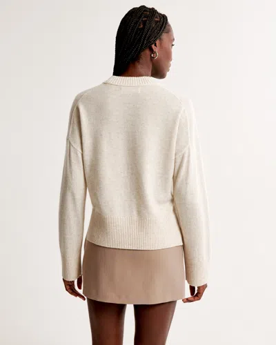 Abercrombie & Fitch Cashmere Crew Sweater In White