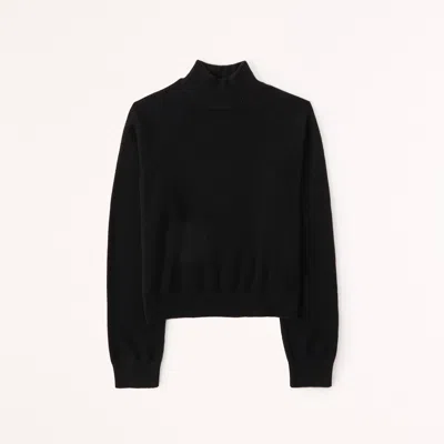 Abercrombie & Fitch Cashmere Wedge Mockneck Sweater In Black