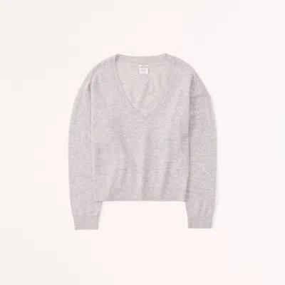 Abercrombie & Fitch Cashmere V-neck Sweater In Gray