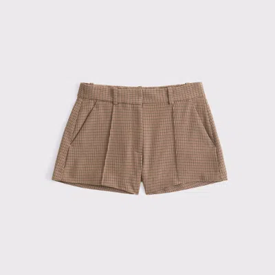 Abercrombie & Fitch High Rise Micro Tailored Short In Brown