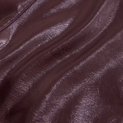 Abercrombie & Fitch Stretch Vegan Glossy Leather Micro Short In Brown