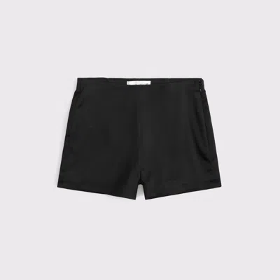 Abercrombie & Fitch Stretch Satin Sculpt Micro Short In Black