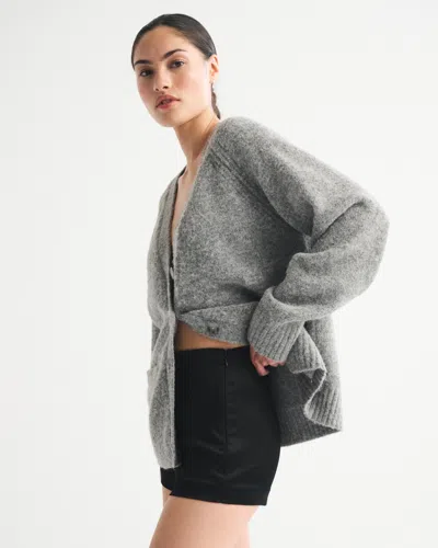 Abercrombie & Fitch Stretch Satin Sculpt Micro Short In Black