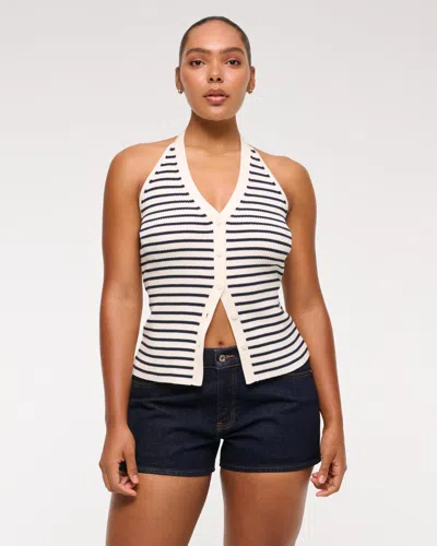 Abercrombie & Fitch Curve Love Low Rise Mini Short In Blue