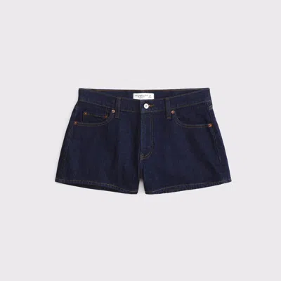 Abercrombie & Fitch Curve Love Low Rise Mini Short In Blue
