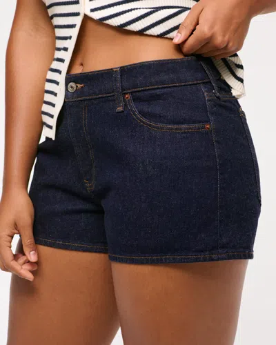 Abercrombie & Fitch Curve Love Low Rise Mini Short In Blue