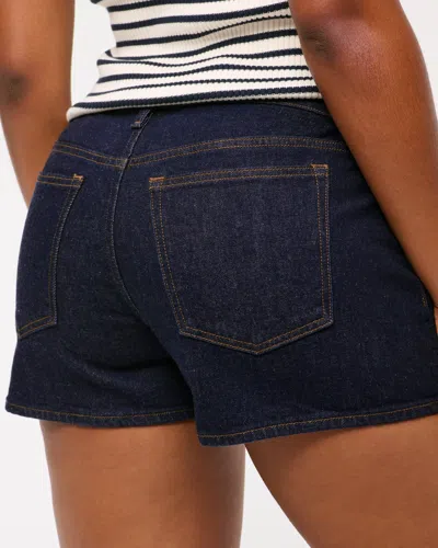 Abercrombie & Fitch Curve Love Low Rise Mini Short In Blue