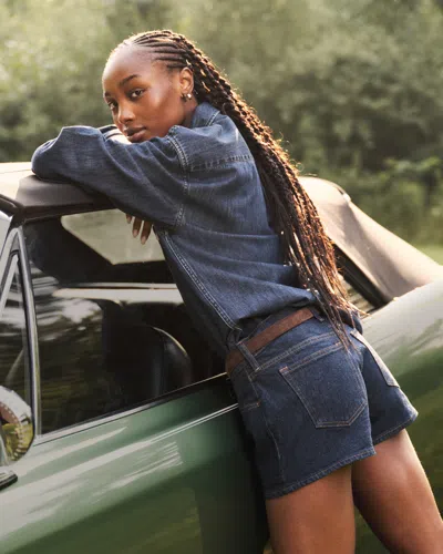 Abercrombie & Fitch Low Rise Mini Short In Blue