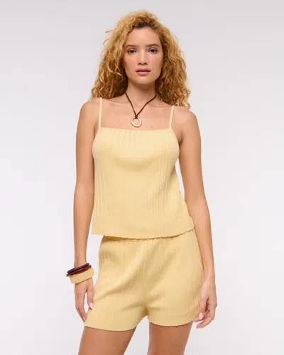Abercrombie & Fitch Pleated Sweater Short In Yellow