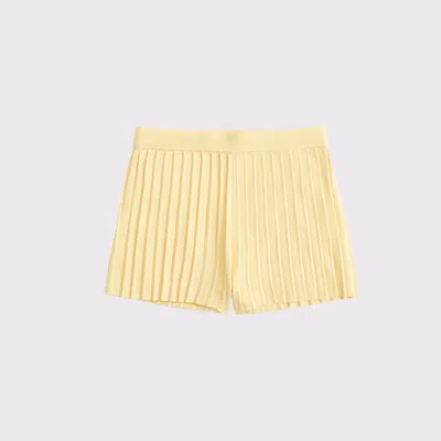 Abercrombie & Fitch Pleated Sweater Short In Yellow