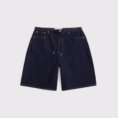 Abercrombie & Fitch Curve Love Mid Rise Jort In Blue