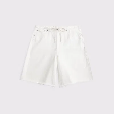 Abercrombie & Fitch Curve Love Mid Rise Jort In White