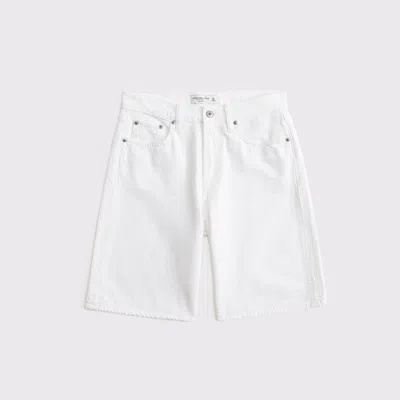 Abercrombie & Fitch Mid Rise Jort In White