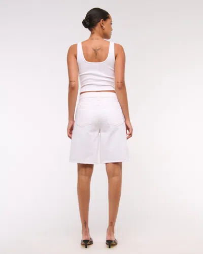 Abercrombie & Fitch Mid Rise Jort In White