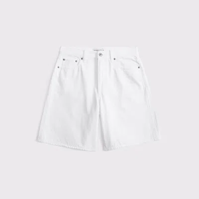 Abercrombie & Fitch Curve Love Mid Rise Jort In White